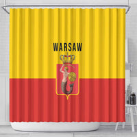 Warsaw Capital of Poland Shower Curtain Royal Syrenka Heraldic Design