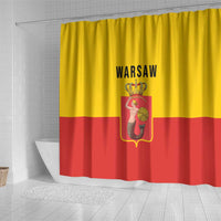 Warsaw Capital of Poland Shower Curtain Royal Syrenka Heraldic Design