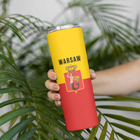 Personalized Warsaw Capital of Poland Skinny Tumbler Royal Syrenka Heraldic Design