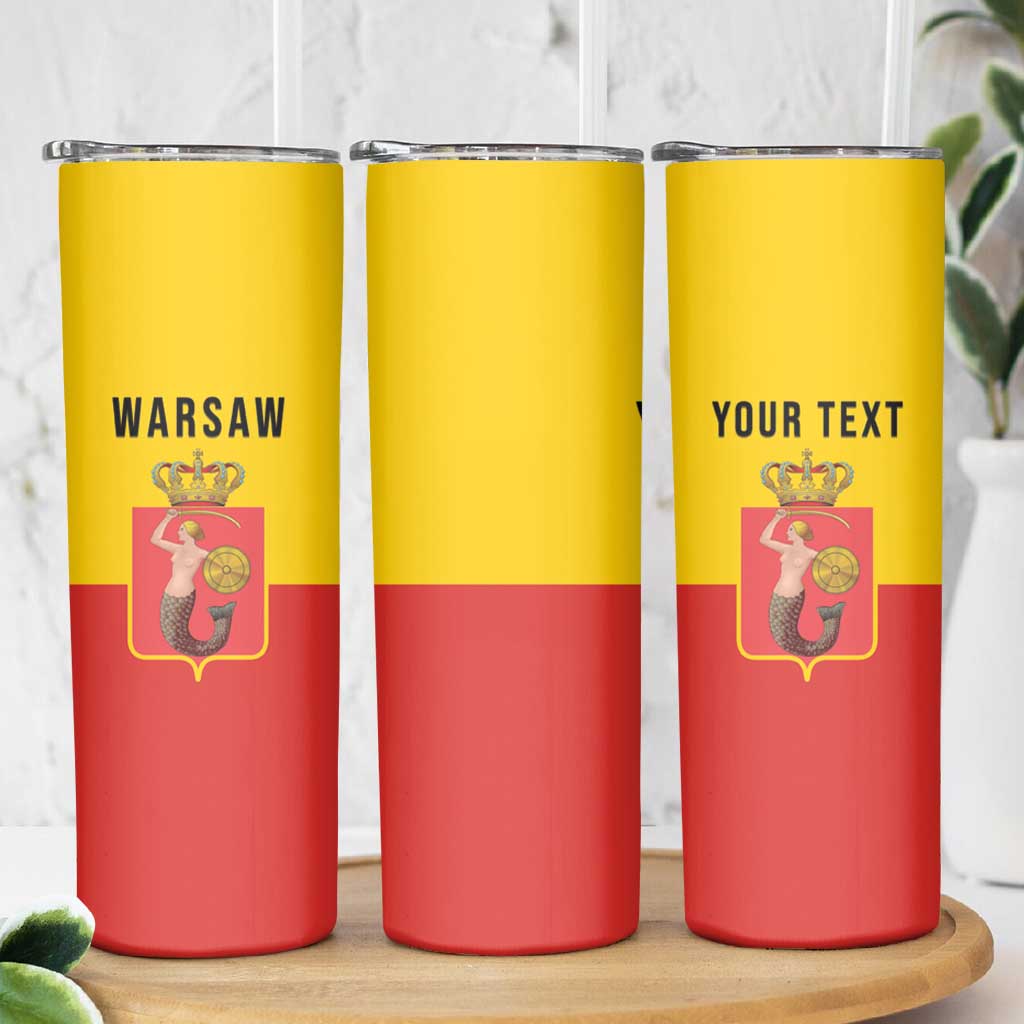 Personalized Warsaw Capital of Poland Skinny Tumbler Royal Syrenka Heraldic Design