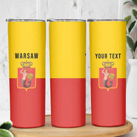 Personalized Warsaw Capital of Poland Skinny Tumbler Royal Syrenka Heraldic Design