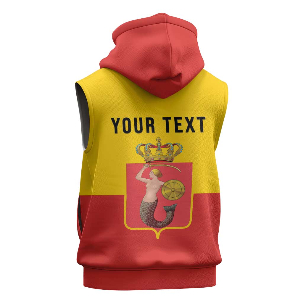 Personalized Warsaw Capital of Poland Sleeveless Hoodie Royal Syrenka Heraldic Design