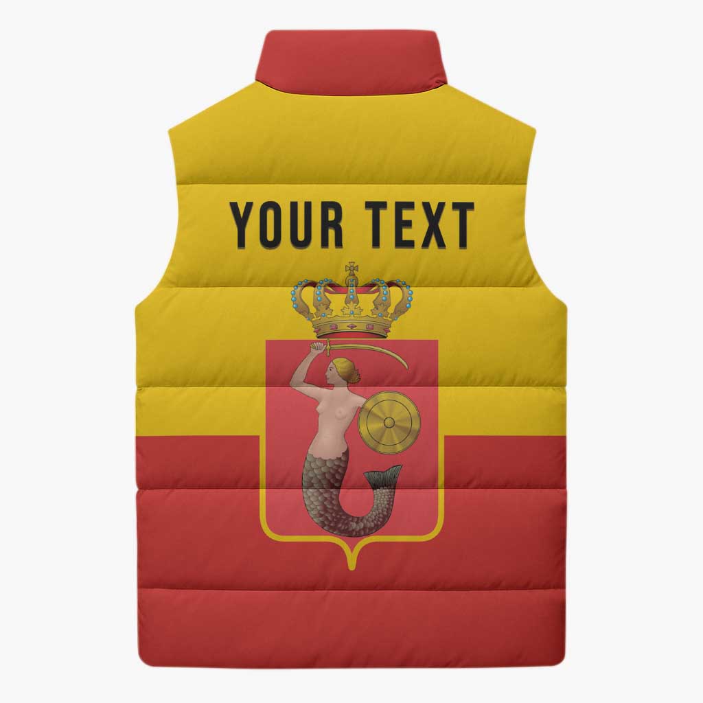 Personalized Warsaw Capital of Poland Sleeveless Puffer Jacket Royal Syrenka Heraldic Design