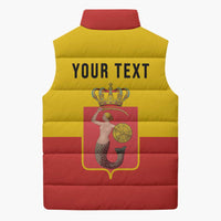 Personalized Warsaw Capital of Poland Sleeveless Puffer Jacket Royal Syrenka Heraldic Design