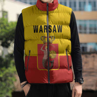 Personalized Warsaw Capital of Poland Sleeveless Puffer Jacket Royal Syrenka Heraldic Design