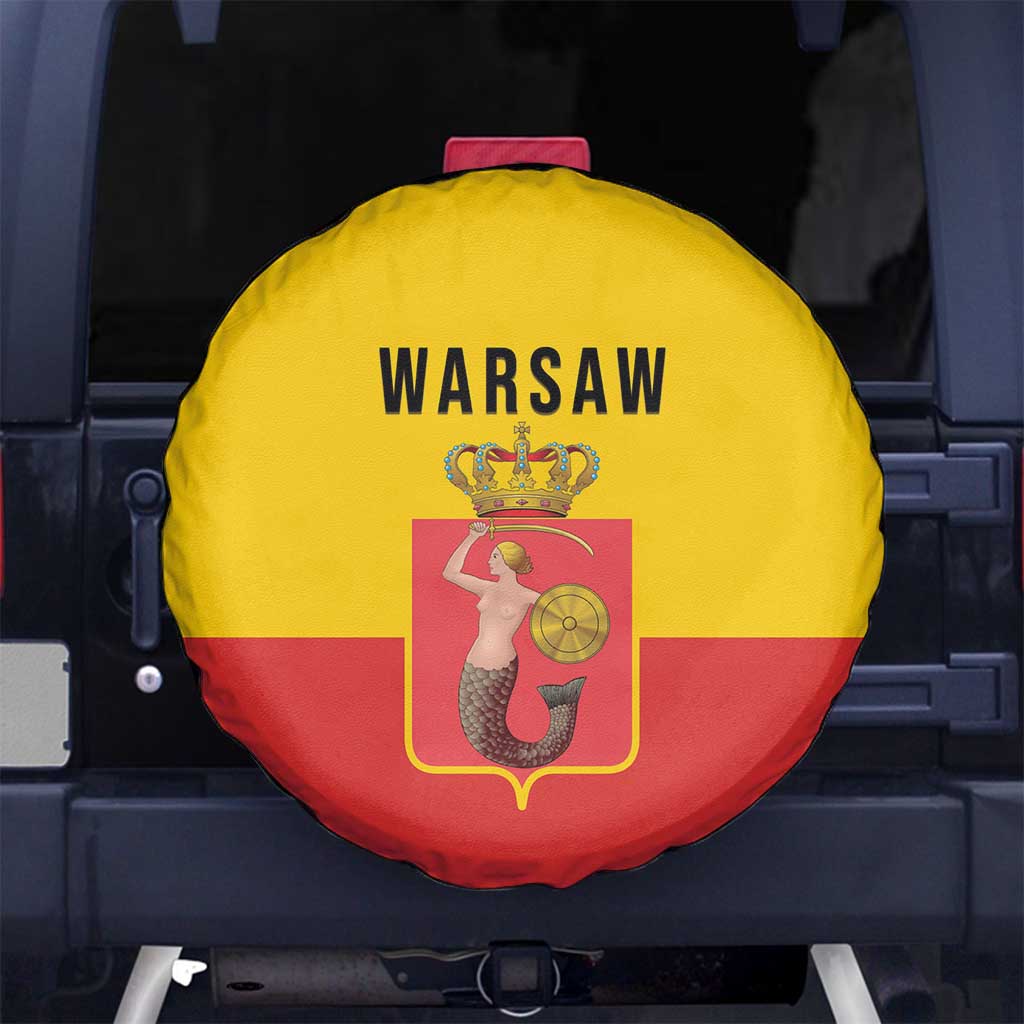 Warsaw Capital of Poland Spare Tire Cover Royal Syrenka Heraldic Design