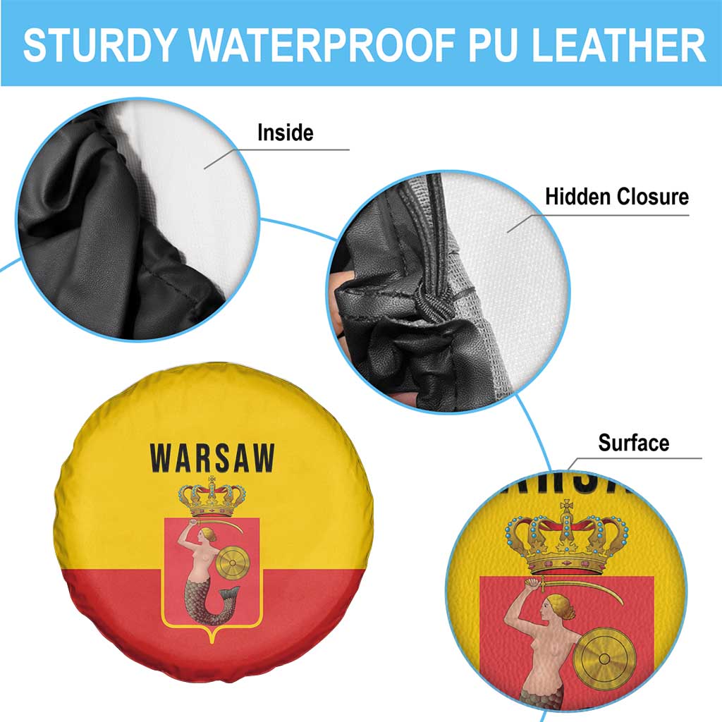 Warsaw Capital of Poland Spare Tire Cover Royal Syrenka Heraldic Design