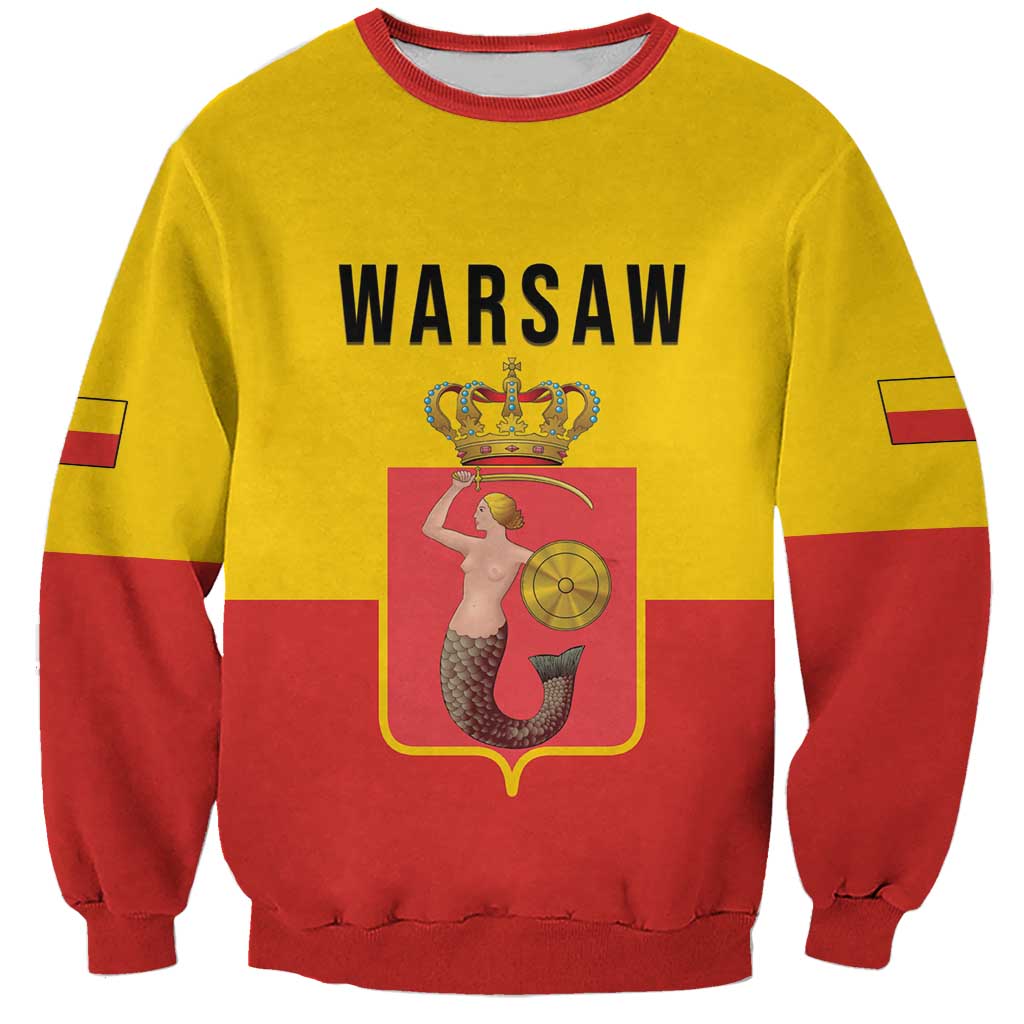 Personalized Warsaw Capital of Poland Sweatshirt Royal Syrenka Heraldic Design