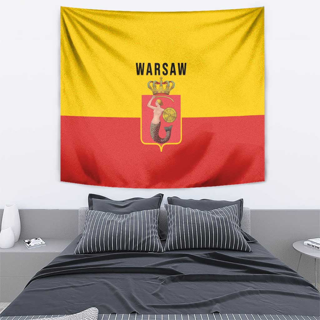 Warsaw Capital of Poland Tapestry Royal Syrenka Heraldic Design