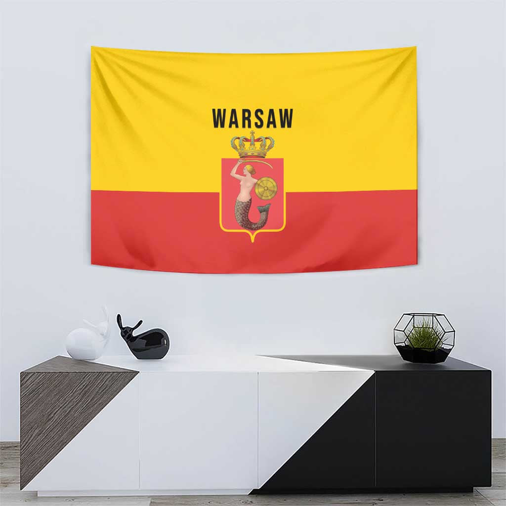 Warsaw Capital of Poland Tapestry Royal Syrenka Heraldic Design