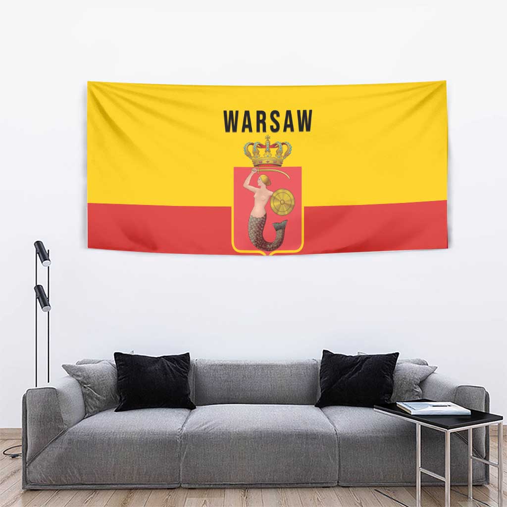 Warsaw Capital of Poland Tapestry Royal Syrenka Heraldic Design