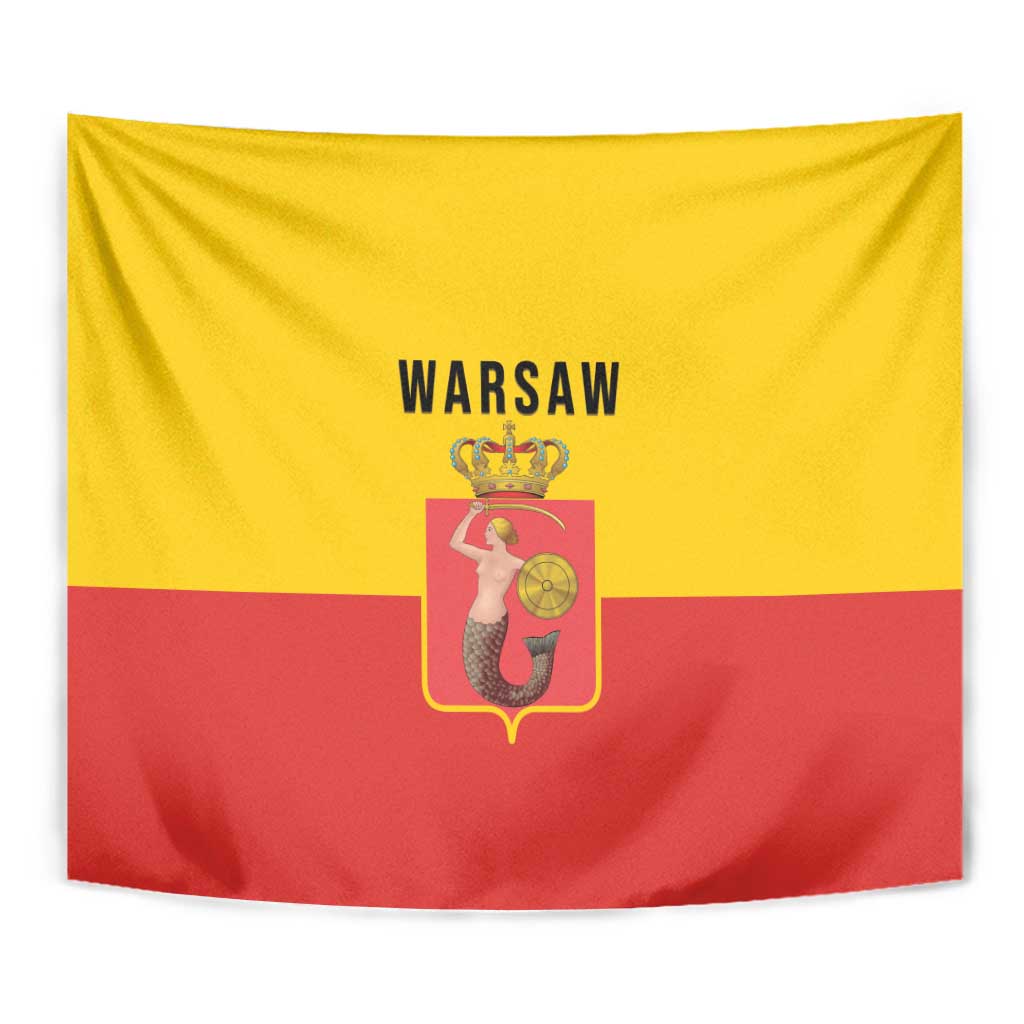 Warsaw Capital of Poland Tapestry Royal Syrenka Heraldic Design