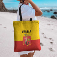 Warsaw Capital of Poland Tote Bag Royal Syrenka Heraldic Design