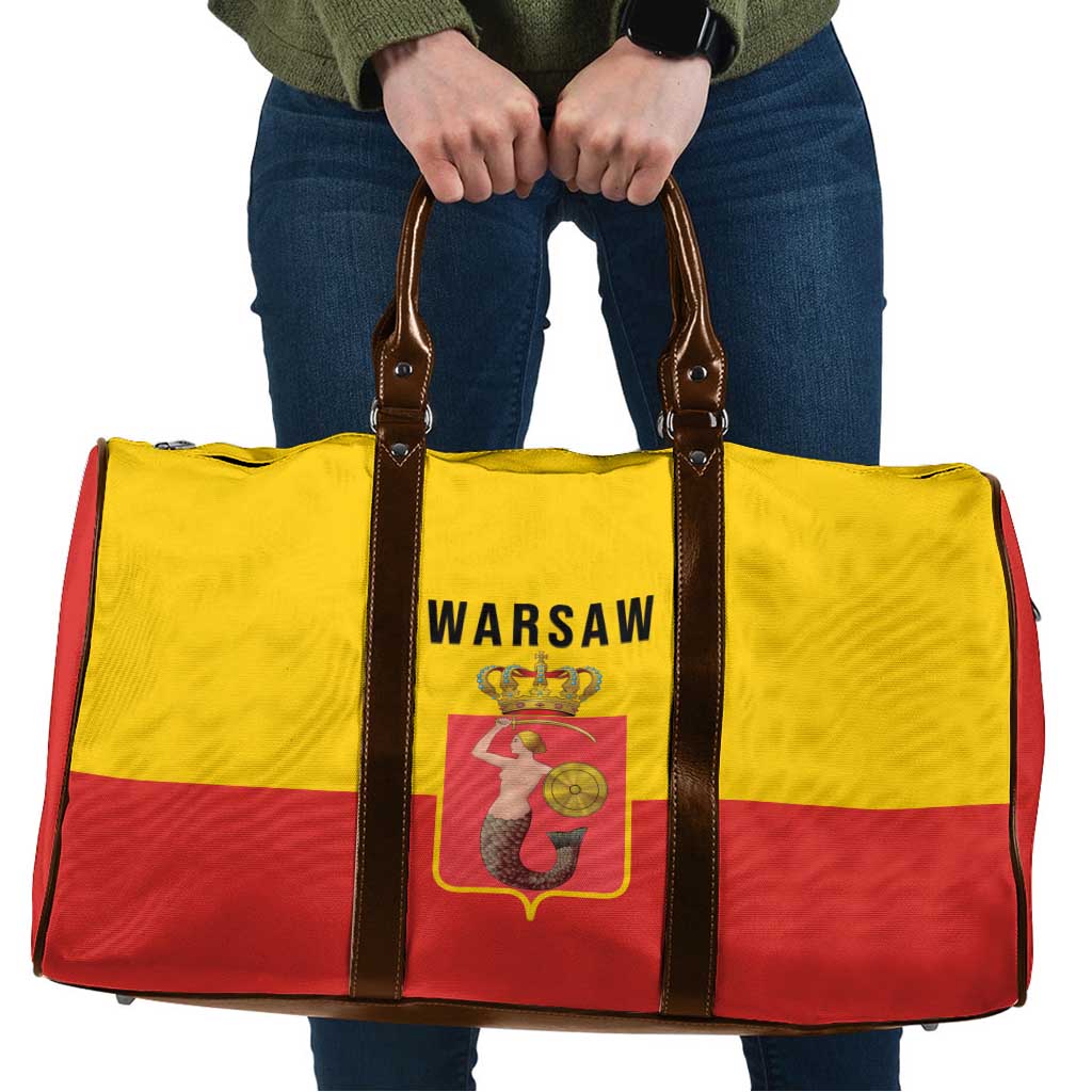 Warsaw Capital of Poland Travel Bag Royal Syrenka Heraldic Design