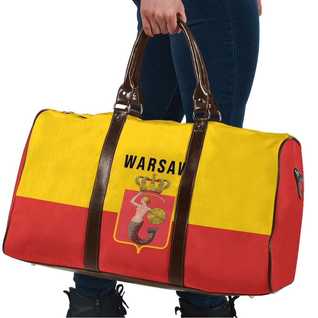 Warsaw Capital of Poland Travel Bag Royal Syrenka Heraldic Design