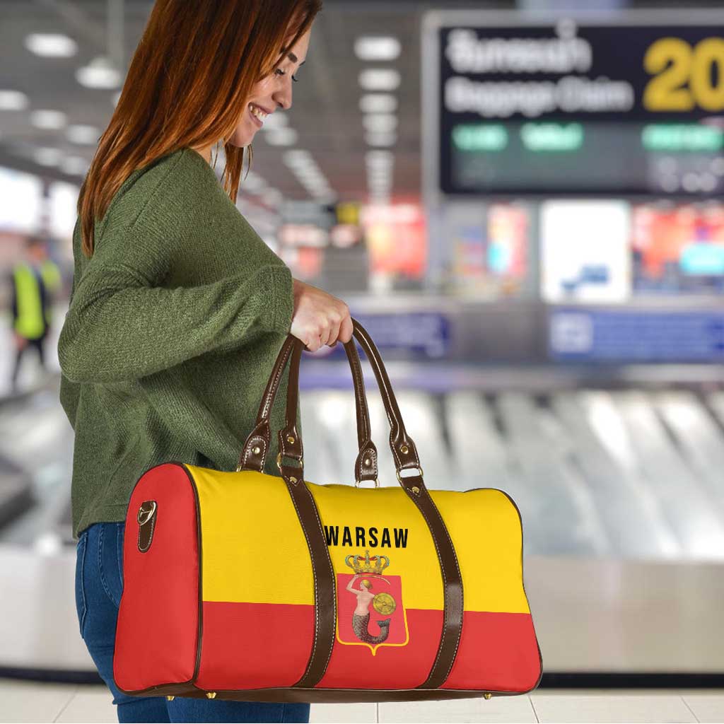 Warsaw Capital of Poland Travel Bag Royal Syrenka Heraldic Design
