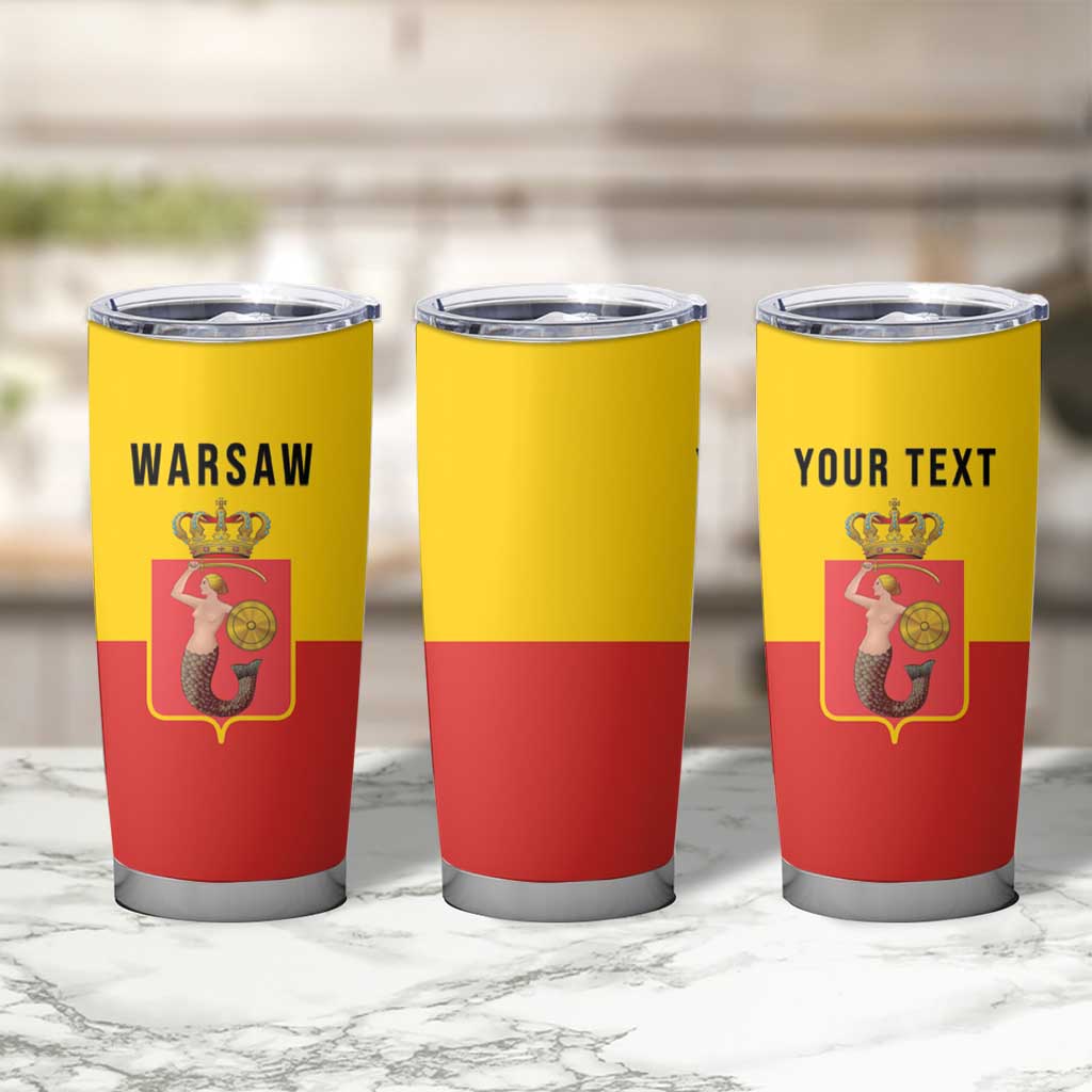 Personalized Warsaw Capital of Poland Tumbler Cup Royal Syrenka Heraldic Design