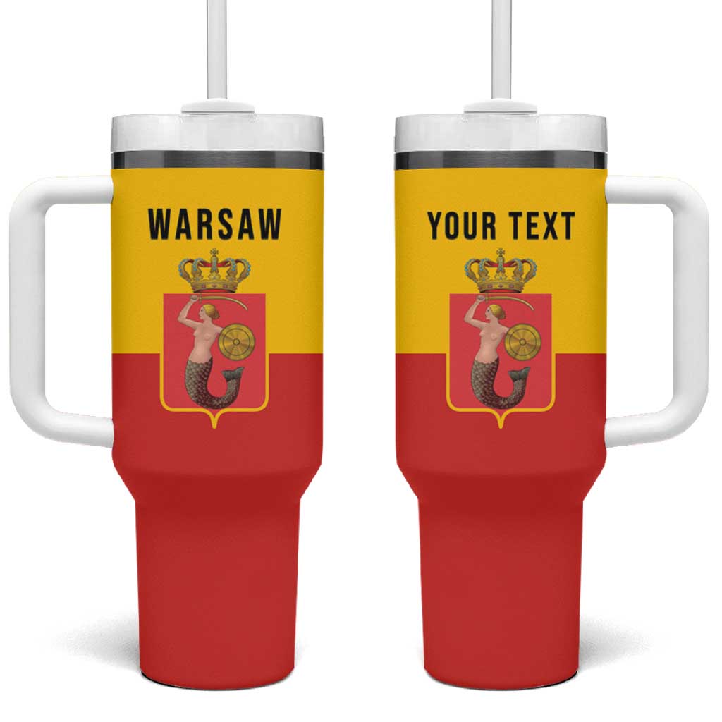 Personalized Warsaw Capital of Poland Tumbler With Handle Royal Syrenka Heraldic Design