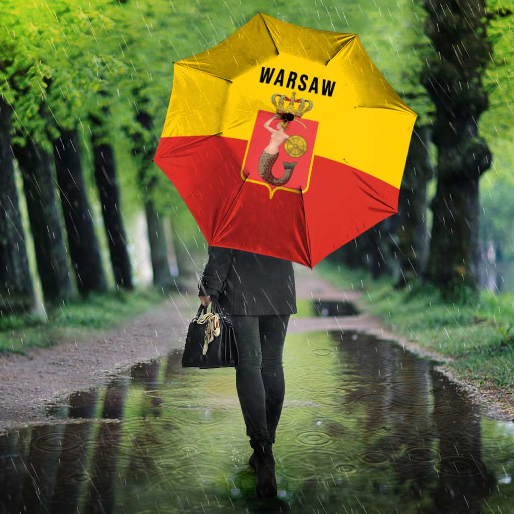 Warsaw Capital of Poland Umbrella Royal Syrenka Heraldic Design