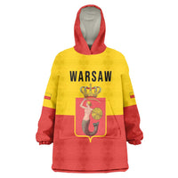 Personalized Warsaw Capital of Poland Wearable Blanket Hoodie Royal Syrenka Heraldic Design