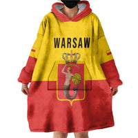 Personalized Warsaw Capital of Poland Wearable Blanket Hoodie Royal Syrenka Heraldic Design