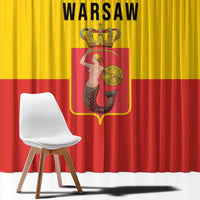 Warsaw Capital of Poland Window Curtain Royal Syrenka Heraldic Design