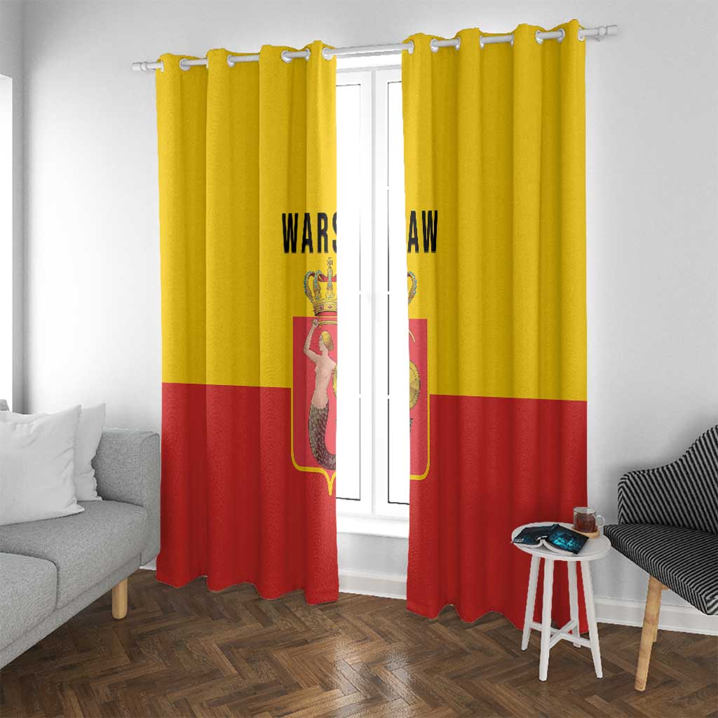Warsaw Capital of Poland Window Curtain Royal Syrenka Heraldic Design