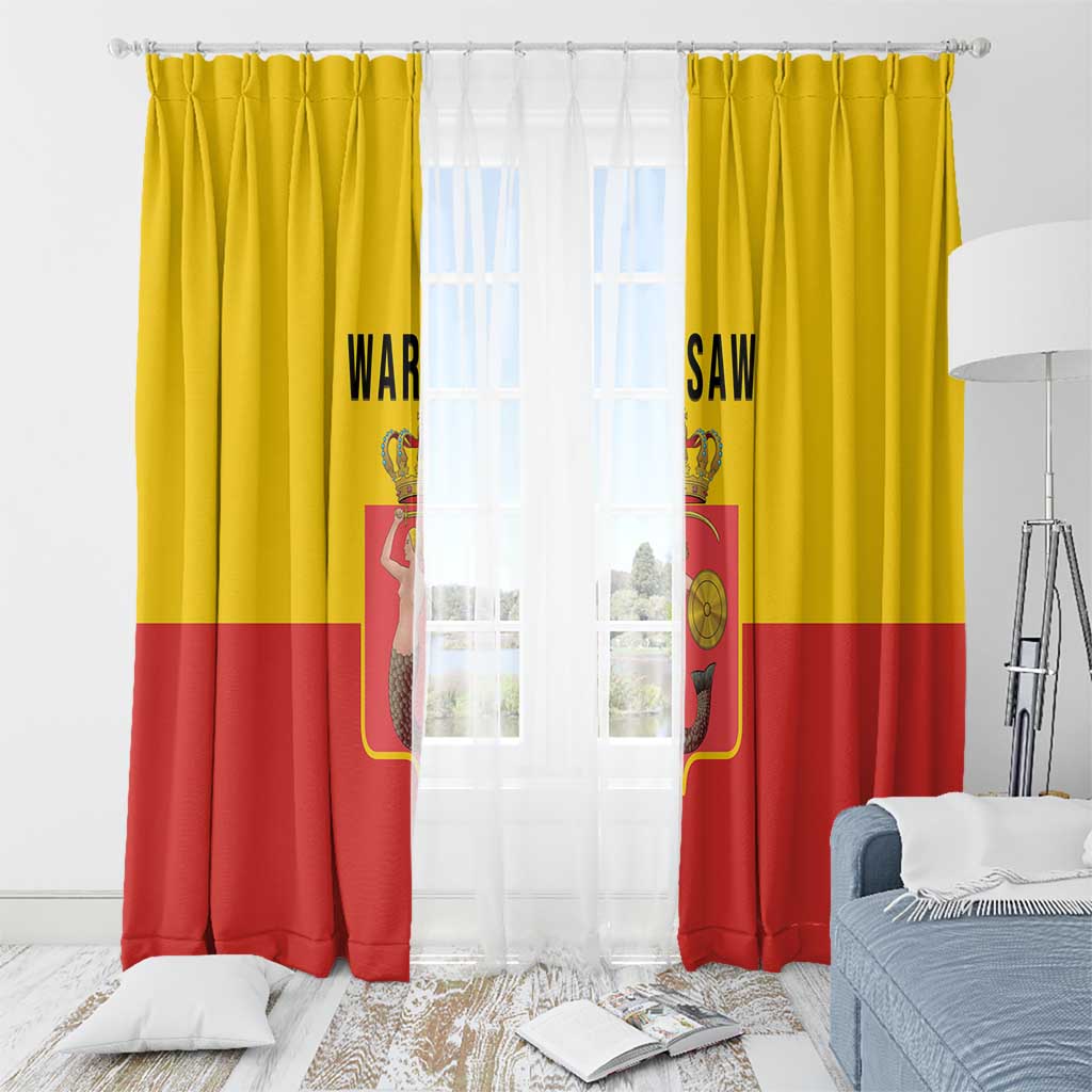 Warsaw Capital of Poland Window Curtain Royal Syrenka Heraldic Design