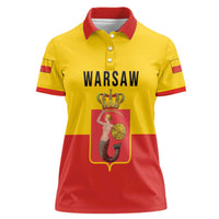 Personalized Warsaw Capital of Poland Women Polo Shirt Royal Syrenka Heraldic Design