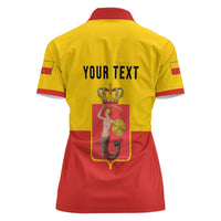 Personalized Warsaw Capital of Poland Women Polo Shirt Royal Syrenka Heraldic Design