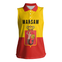 Personalized Warsaw Capital of Poland Women Sleeveless Polo Shirt Royal Syrenka Heraldic Design