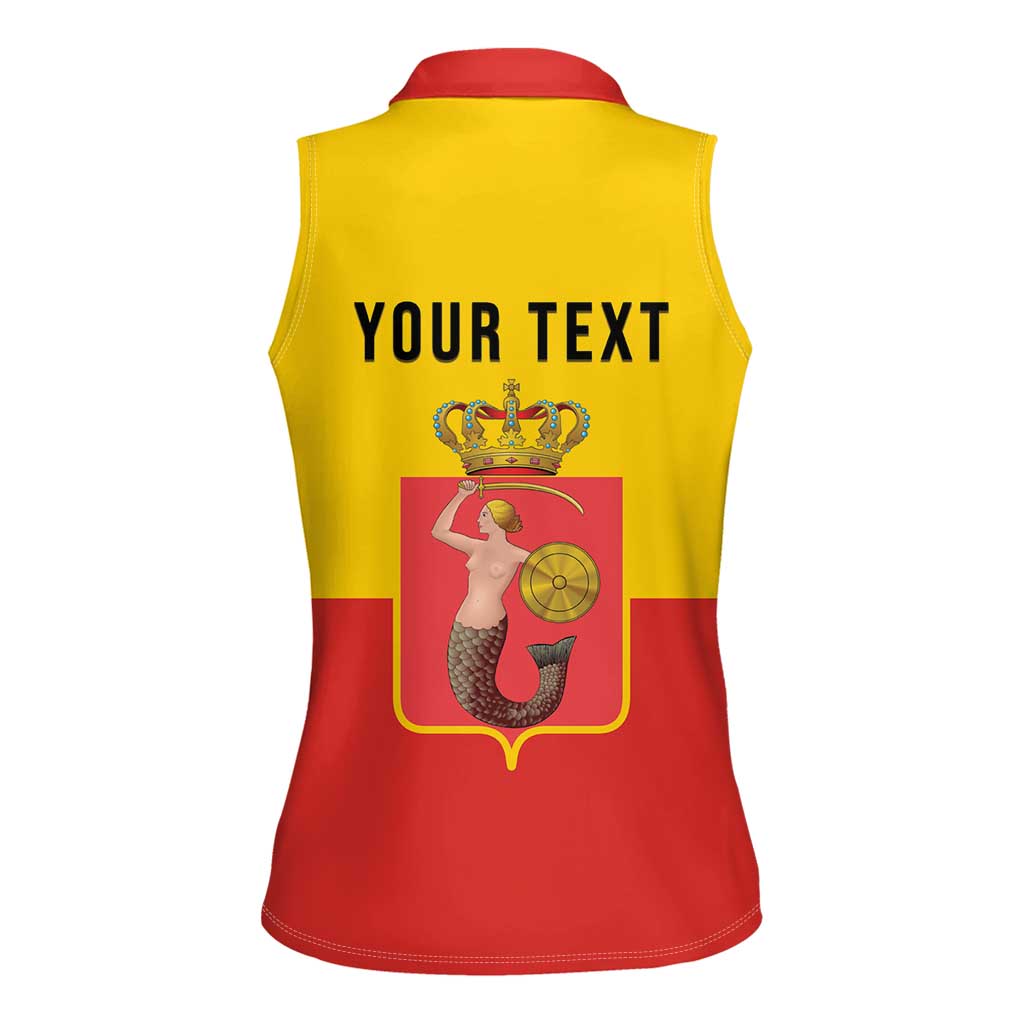Personalized Warsaw Capital of Poland Women Sleeveless Polo Shirt Royal Syrenka Heraldic Design