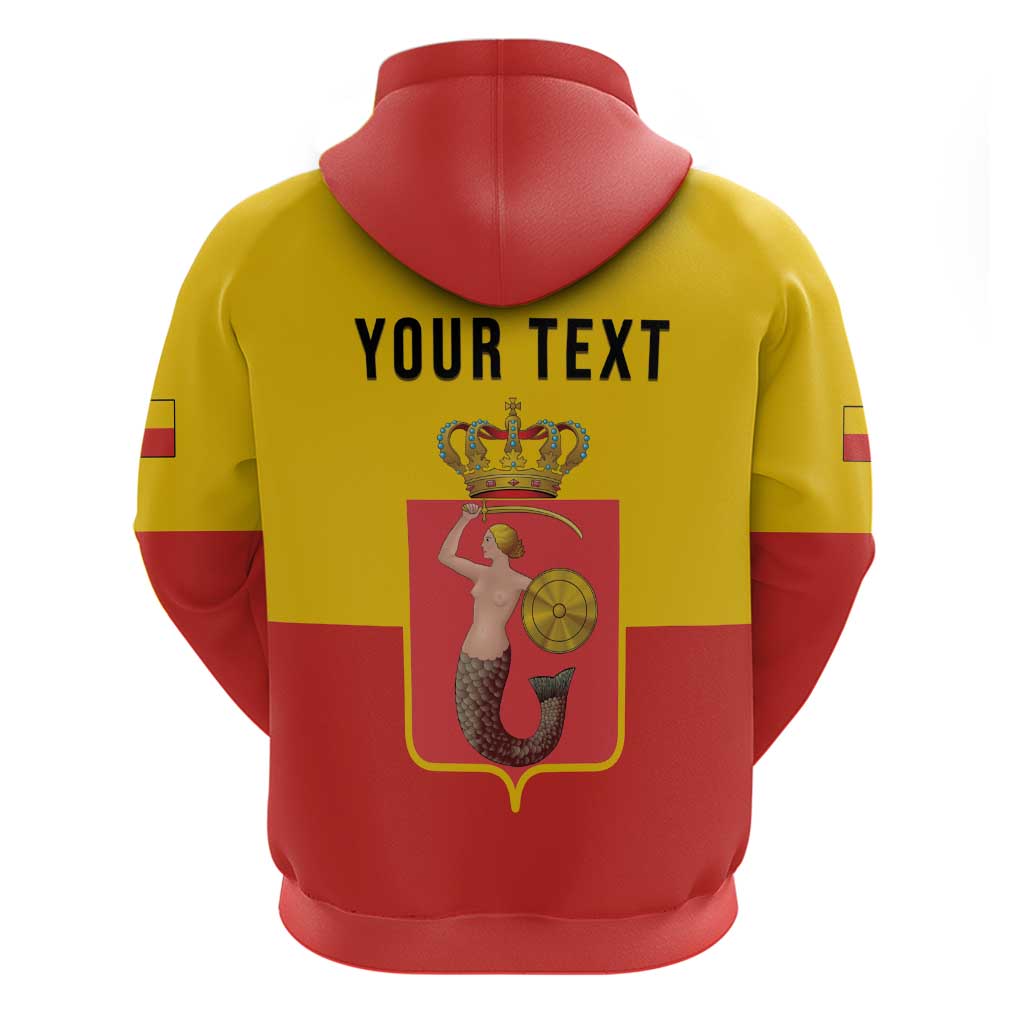 Personalized Warsaw Capital of Poland Zip Hoodie Royal Syrenka Heraldic Design