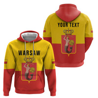 Personalized Warsaw Capital of Poland Zip Hoodie Royal Syrenka Heraldic Design