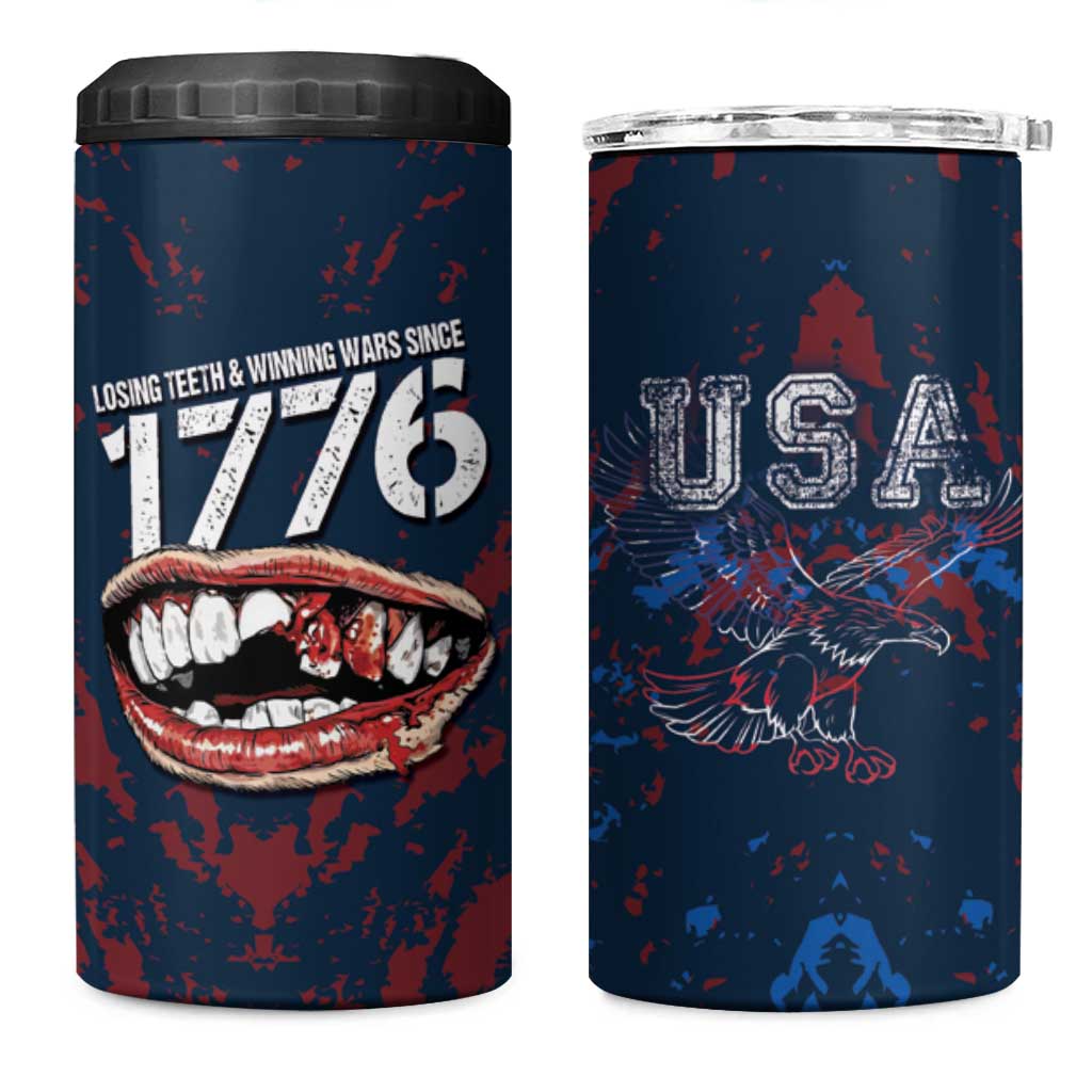 USA Ice Hockey 4 in 1 Can Cooler Tumbler Losing Teeth and Winning Wars Since 1776