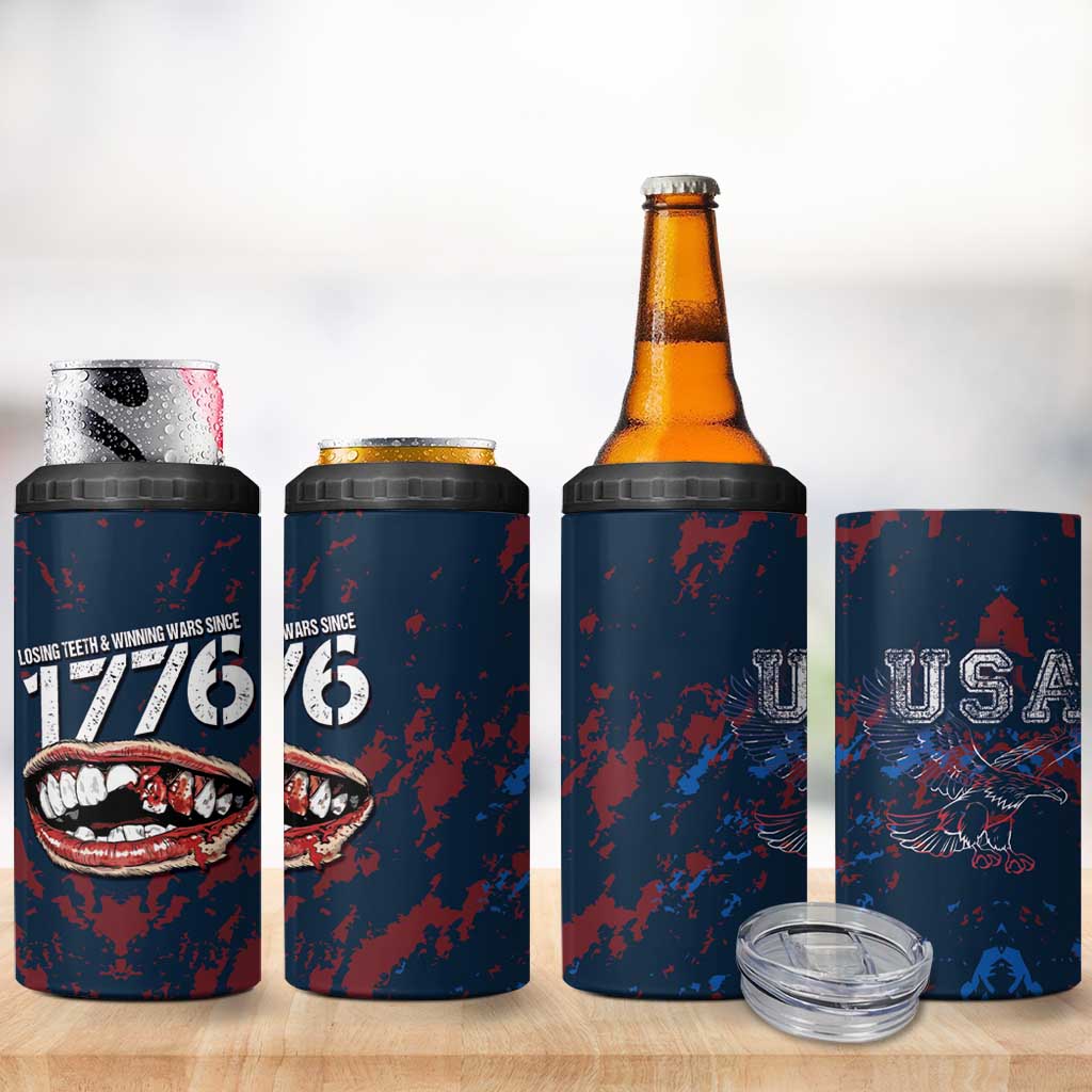 USA Ice Hockey 4 in 1 Can Cooler Tumbler Losing Teeth and Winning Wars Since 1776
