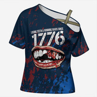 USA Ice Hockey Cross Shoulder Shirt Losing Teeth and Winning Wars Since 1776