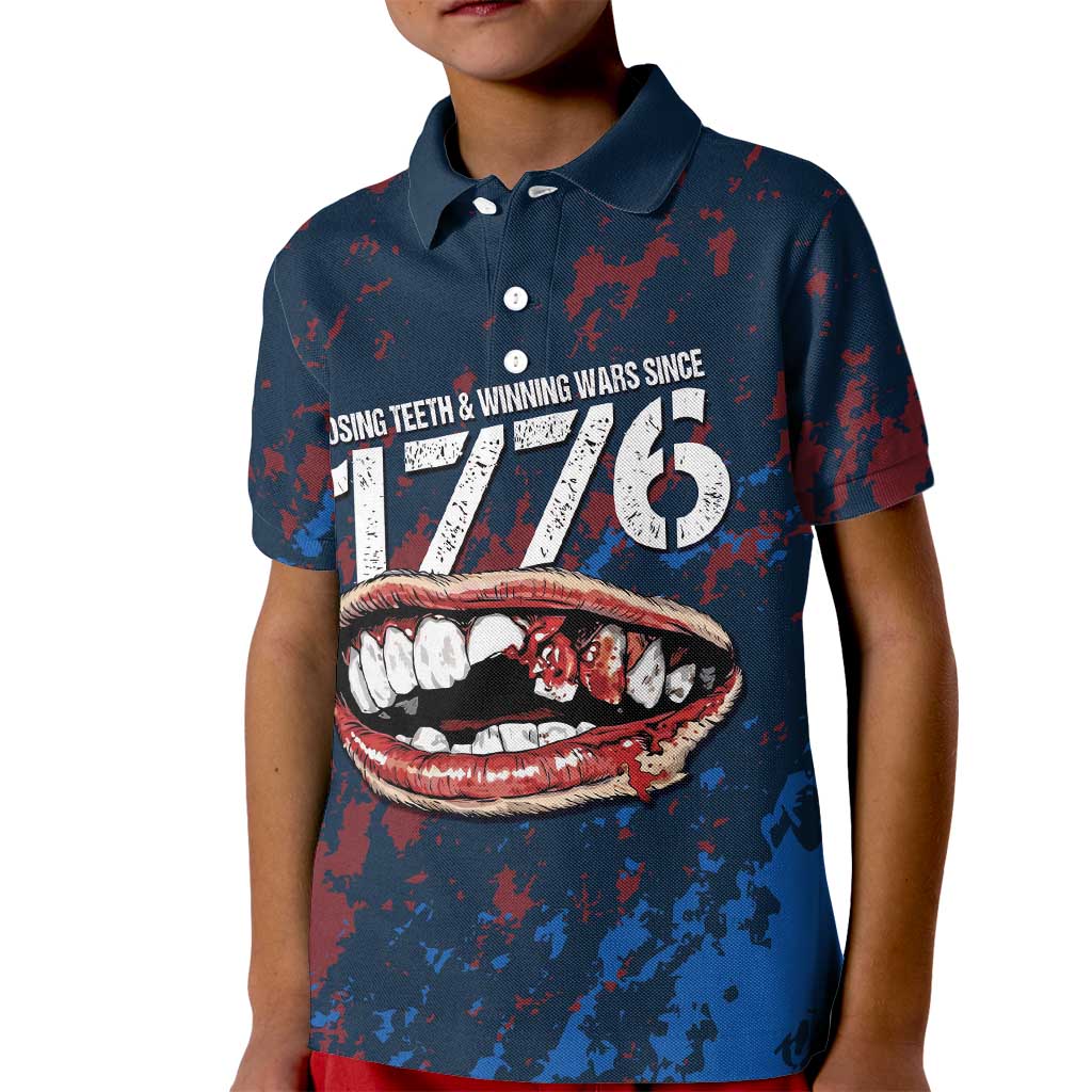 USA Ice Hockey Kid Polo Shirt Losing Teeth and Winning Wars Since 1776
