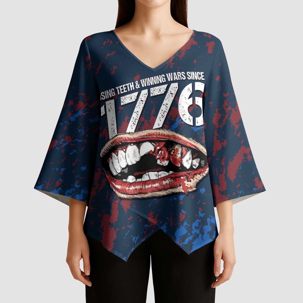 USA Ice Hockey Kimono Sleeve Blouse Losing Teeth and Winning Wars Since 1776