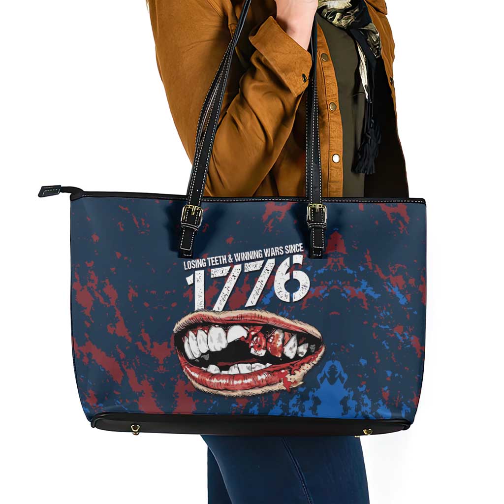 USA Ice Hockey Leather Tote Bag Losing Teeth and Winning Wars Since 1776