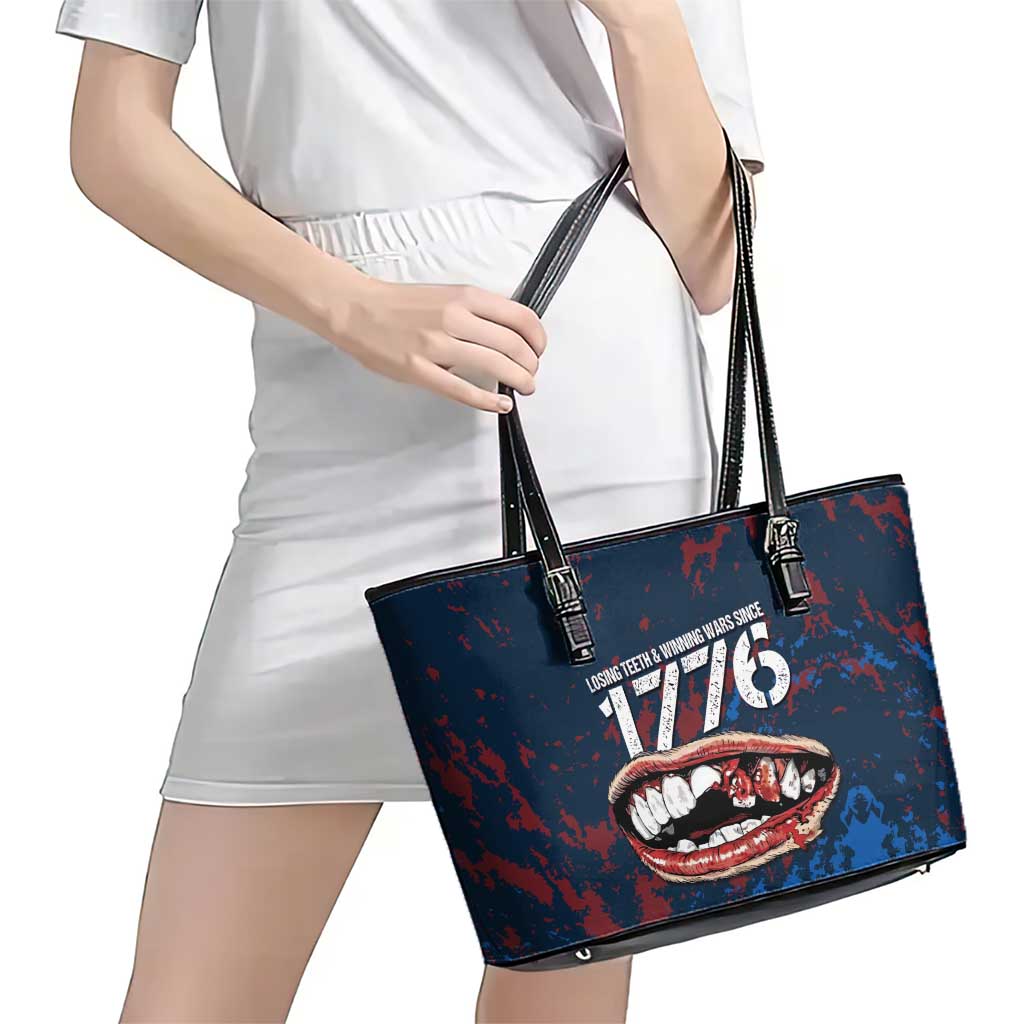USA Ice Hockey Leather Tote Bag Losing Teeth and Winning Wars Since 1776