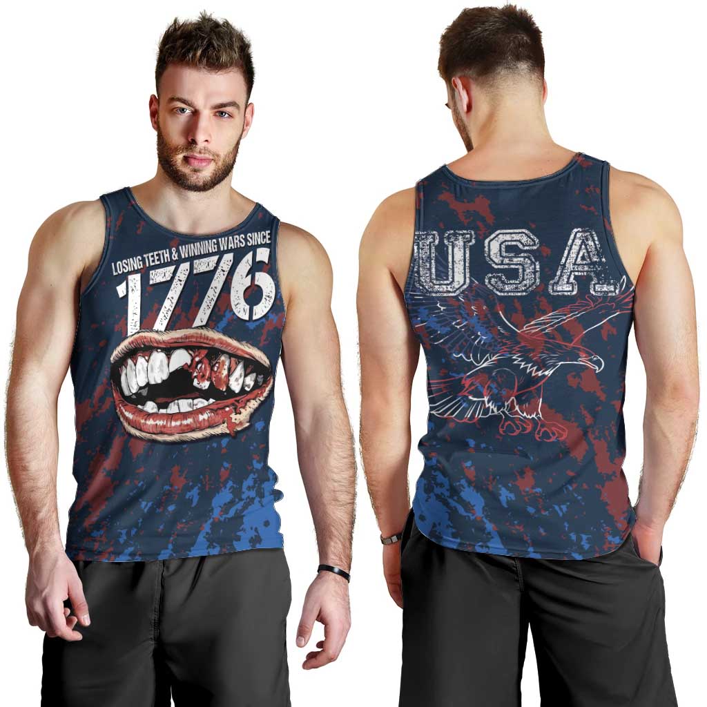 USA Ice Hockey Men Tank Top Losing Teeth and Winning Wars Since 1776