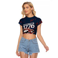 USA Ice Hockey Raglan Cropped T Shirt Losing Teeth and Winning Wars Since 1776