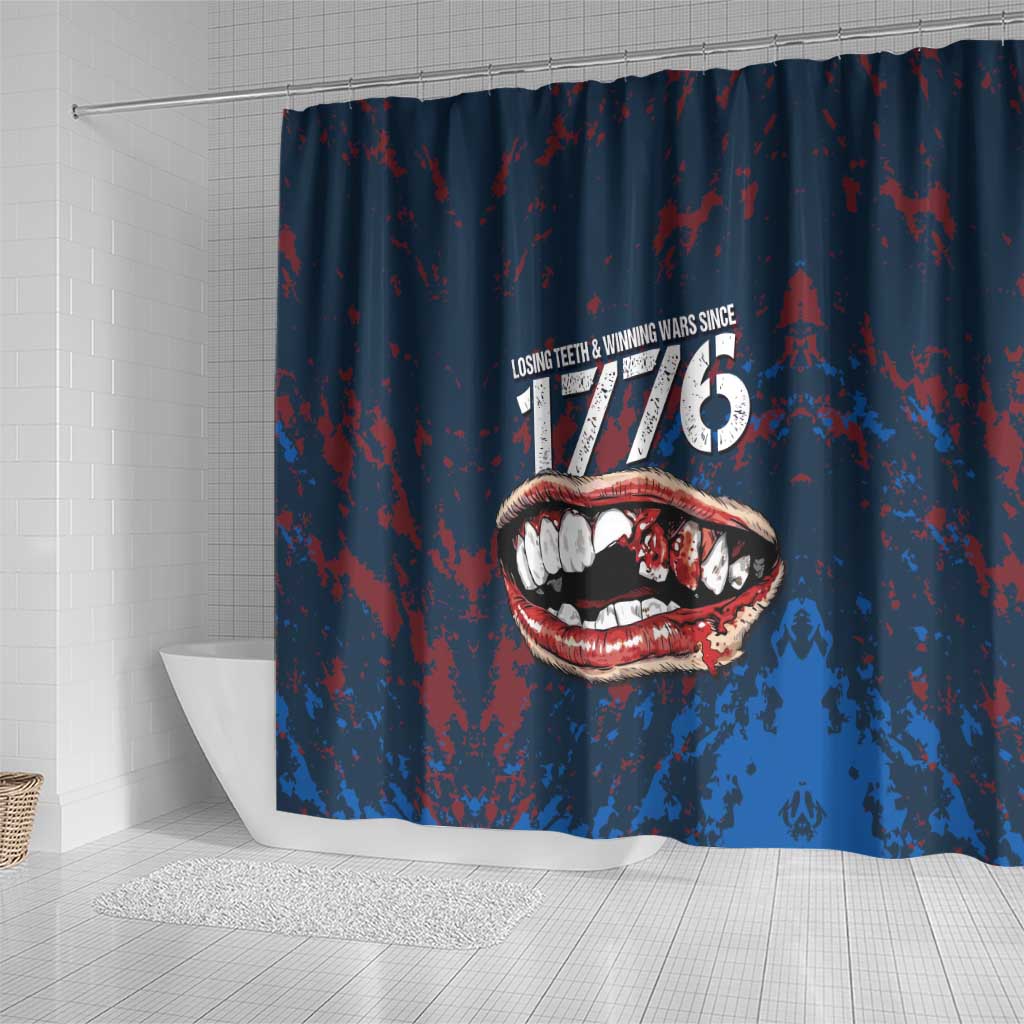 USA Ice Hockey Shower Curtain Losing Teeth and Winning Wars Since 1776