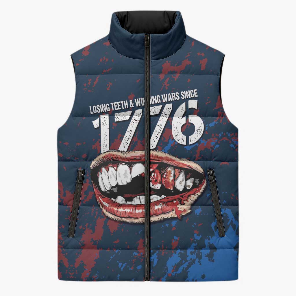 USA Ice Hockey Sleeveless Puffer Jacket Losing Teeth and Winning Wars Since 1776