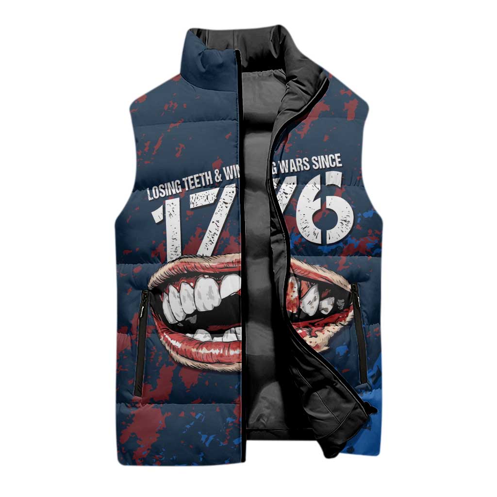 USA Ice Hockey Sleeveless Puffer Jacket Losing Teeth and Winning Wars Since 1776