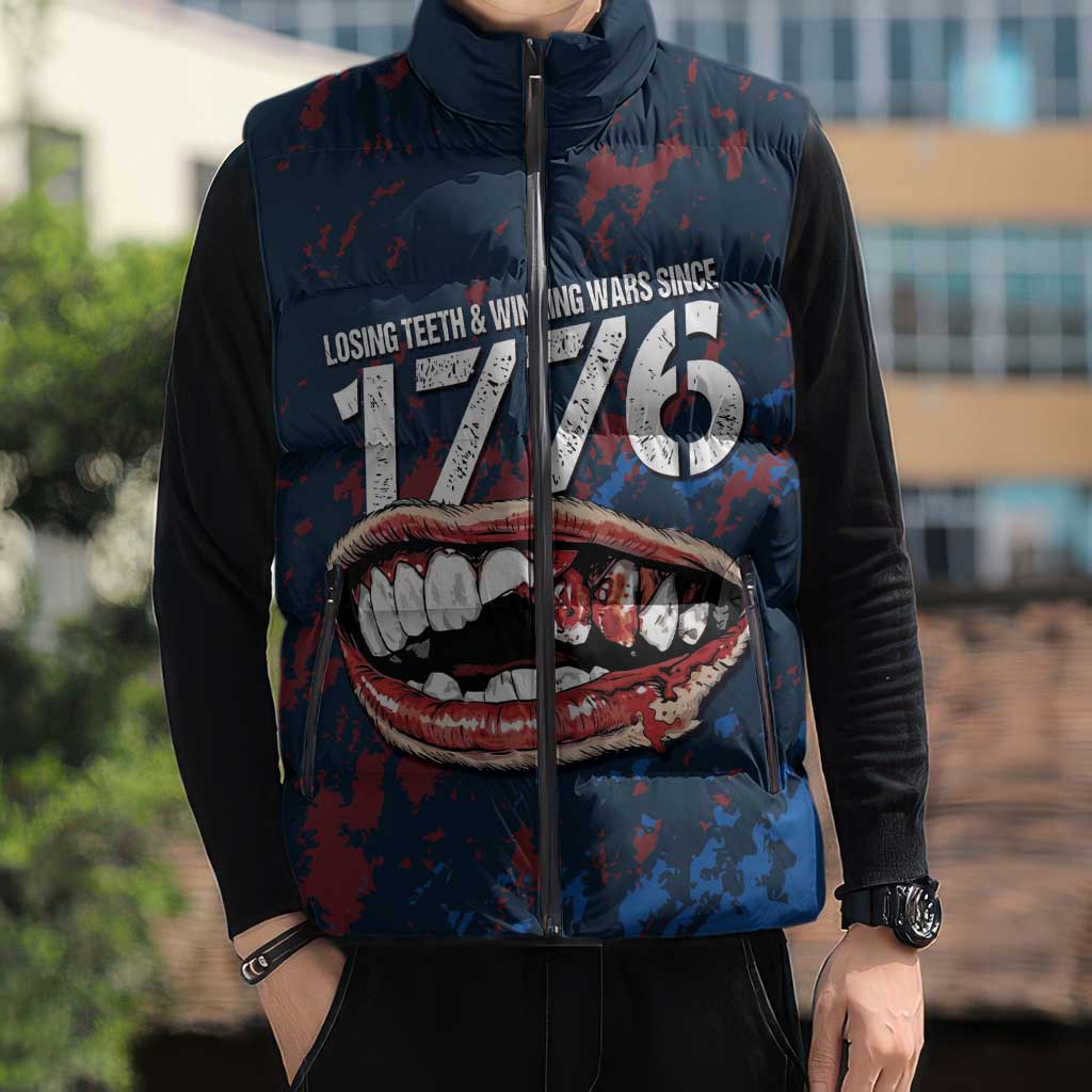 USA Ice Hockey Sleeveless Puffer Jacket Losing Teeth and Winning Wars Since 1776