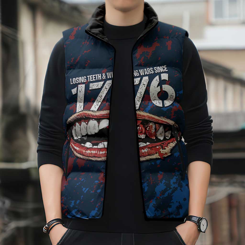 USA Ice Hockey Sleeveless Puffer Jacket Losing Teeth and Winning Wars Since 1776