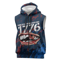 USA Ice Hockey Sleeveless Zip Hoodie Losing Teeth and Winning Wars Since 1776