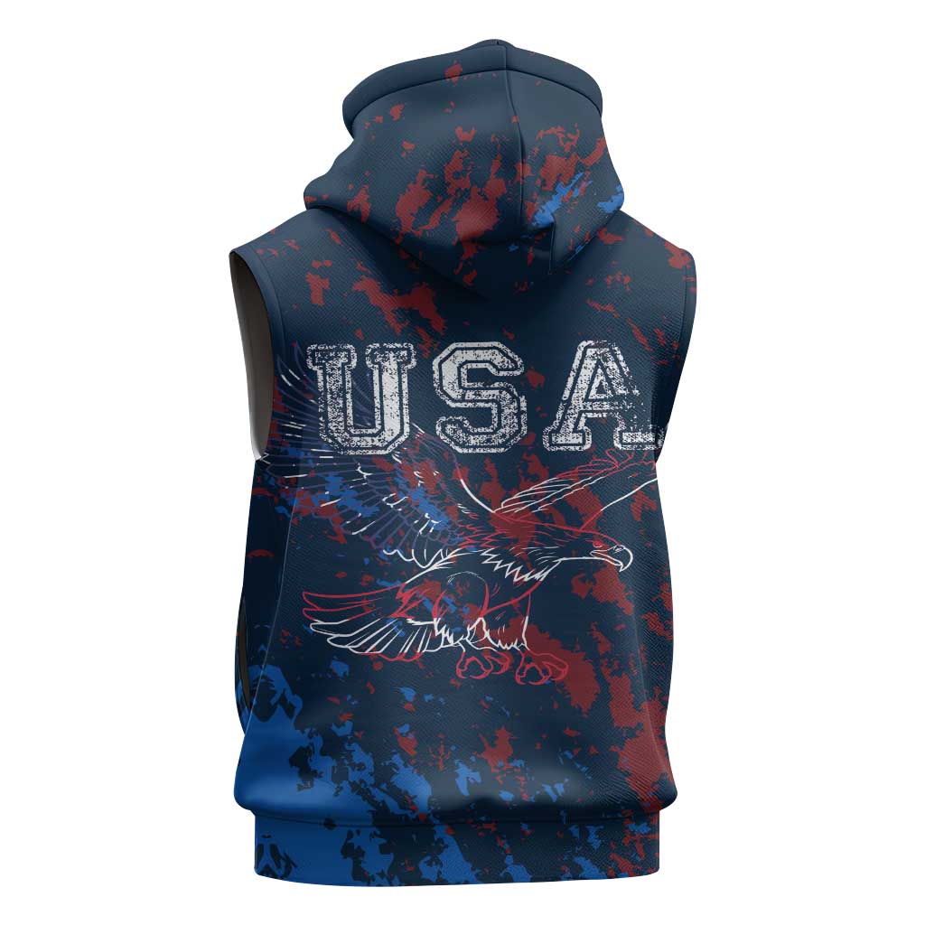 USA Ice Hockey Sleeveless Zip Hoodie Losing Teeth and Winning Wars Since 1776
